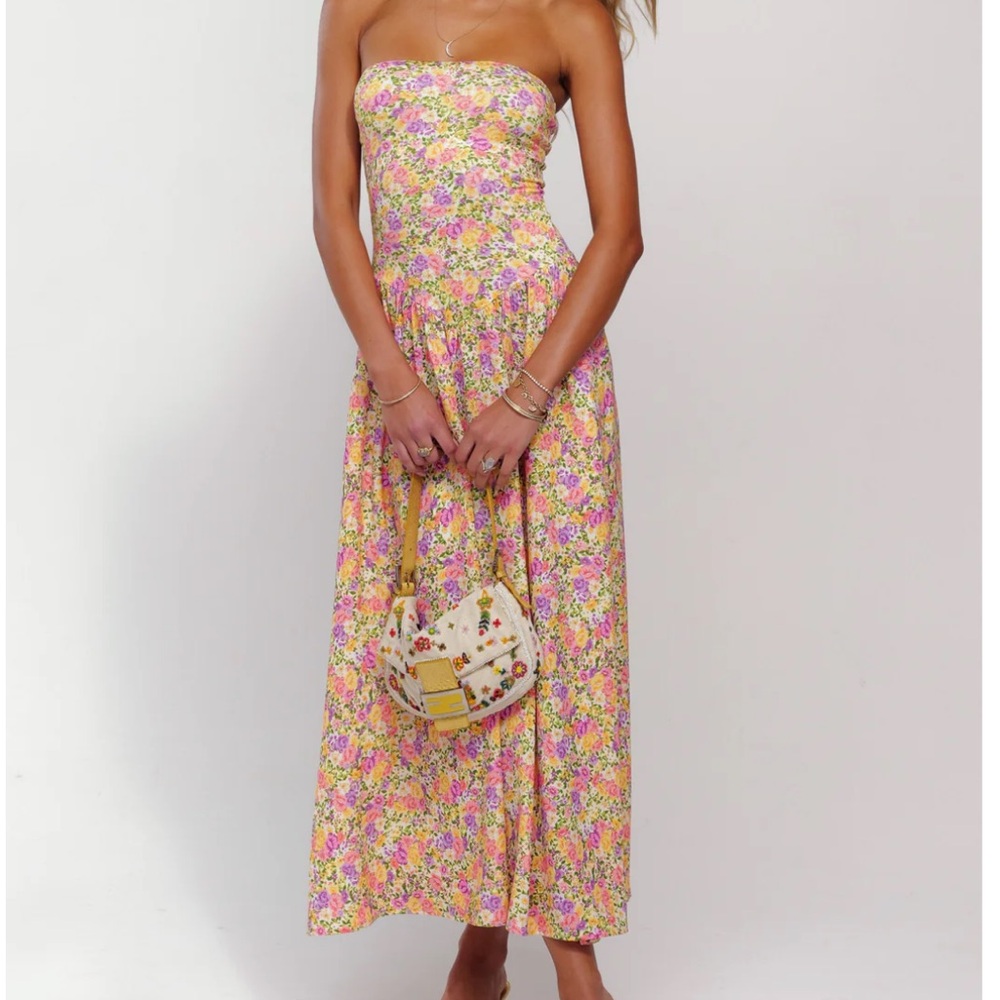 RESA Pink Strapless Sundress for Wedding Guest